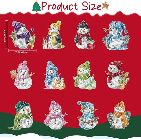 Hot Cocoa Diamond Art Keychains Kit, 16 Pcs Christmas Diamond Painting Ornament Set, Holiday Xmas Hanging Keychain Decorations for Kids and Adults, DIY Crafts Gifts Home Decor in Saudi Arabia
