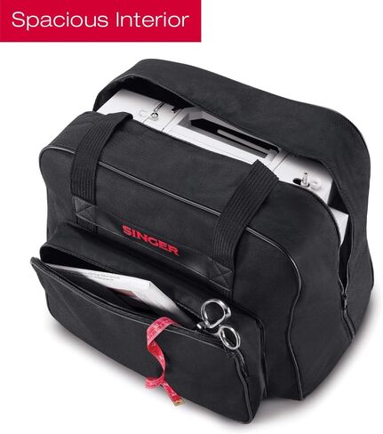 SINGER Universal Sewing Machine Tote Bag | Cream/Red Carrying Case for Portable Sewing Machines and Sergers, Dimension- 18 x 10 x 13 in, Padded Handles, Full Zip Closure, Large Storage Pocket in Saudi Arabia