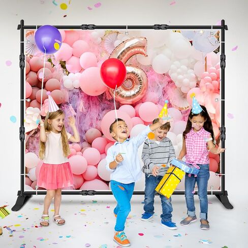 iElyiEsy 10x8FT Strengthen Heavy Duty Thickened and Sturdier Background Stand, Adjustable Step and Repeat Stand with Carrying Bag for Parties Photo Booth Trade Show in Saudi Arabia