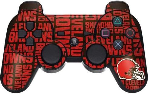 Skinit Decal Gaming Skin Compatible with PS3 Dual Shock Wireless Controller - Officially Licensed NFL Cleveland Browns - Blast Design in Saudi Arabia