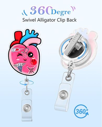 Plifal Badge Reel Holder Retractable with ID Clip for Nurse Nursing - Name Tag Card Funny Medical Assistant Cute Shacker Accessories with Alligator Clip for Student Hospital Office Work Incubator in Saudi Arabia