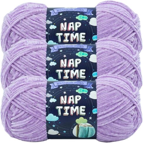 Lion Brand Yarn Naptime, Baby Yarn for Knitting and Crochet, White, 3 Pack in Saudi Arabia