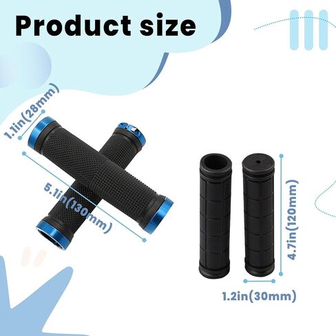 2 PCS Bike Dual Lock-On Handlebar Grips with Wrench - Non-Slip Grips for Mountain Bike, Beach Cruiser, Commuter Bicycles in Saudi Arabia