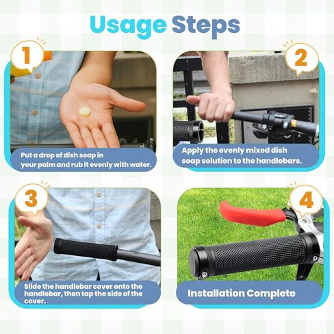 2 PCS Bike Dual Lock-On Handlebar Grips with Wrench - Non-Slip Grips for Mountain Bike, Beach Cruiser, Commuter Bicycles in Saudi Arabia