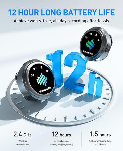 ميكروفون صغير لجهاز iPhone: ميكروفون Lavalier لاسلكي لنظام Android - ميكروفون ذو مشبك مغناطيسي لإلغاء الضوضاء - تسجيل مدونات فيديو وفيديو احترافي لمنشئي المحتوى in Saudi Arabia