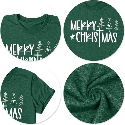 Christmas Shirts Women Funny Merry Christmas Lights Graphic Tees Xmas Tree T-Shirt Holiday Tops in Kuwait
