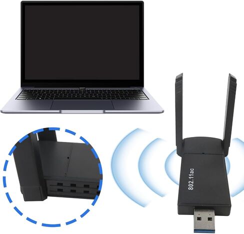 Upgraded USB 3.0 WIFI Adapter 1300mbps Wireless Dongle Dual Band 2.4G/5G Dual Antenna NEW in Saudi Arabia