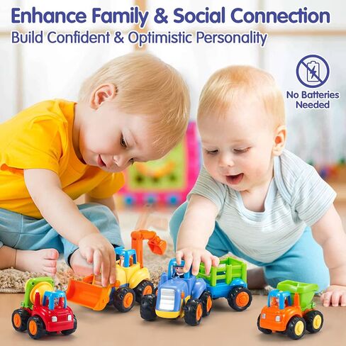 HOLA Toys for 1 2 3 Year Old Boy Birthday Gift - 3 PCS Friction-Powered Trucks Toddler Boy Toy, Sweeper Truck Toddler Toys 1-2 Early Educational Baby Christmas Birthday Stuffer in Saudi Arabia