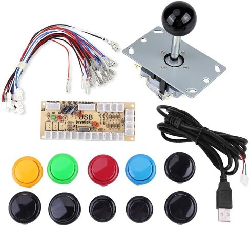 Game Buttons, Zero Delay USB Encoder with USB Cable Compact Encoder Games DIY Kit for Pc Game DIY Project Support All Systems in Saudi Arabia