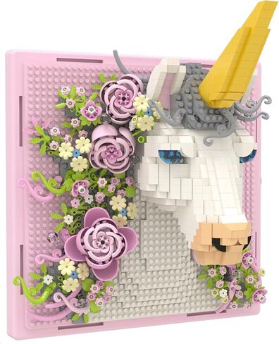 Chameleon Animal 3D Wall Art Micro Mini Building Set ، ديكور جدار منزلي فريد من نوعه أو عرضه على الطاولة ، لا متوافق مع مجموعة LEGO ، لعبة هدية مثالية للبالغين الفتيات (1376 PCS) in Saudi Arabia
