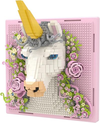 Chameleon Animal 3D Wall Art Micro Mini Building Set ، ديكور جدار منزلي فريد من نوعه أو عرضه على الطاولة ، لا متوافق مع مجموعة LEGO ، لعبة هدية مثالية للبالغين الفتيات (1376 PCS) in Saudi Arabia