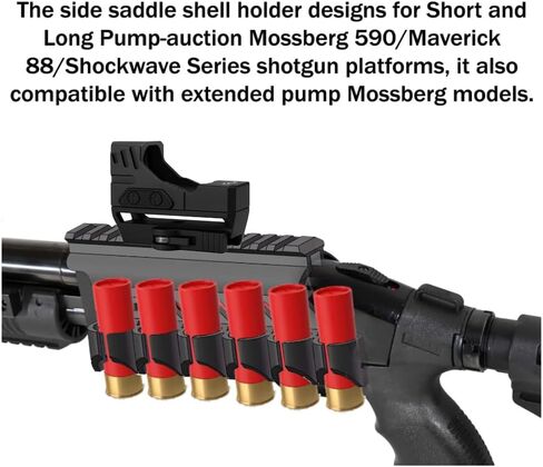 حامل صدفة سرج جانبي من Gotical، 6-PC 12- GA، مضخة عالمية قصيرة/طويلة/ممتدة، لسلسلة Mossberg/Maverick 88 in Kuwait
