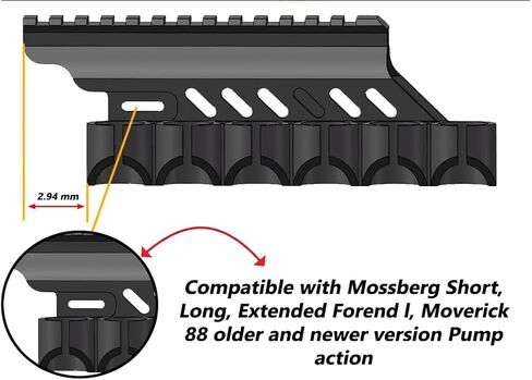 حامل صدفة سرج جانبي من Gotical، 6-PC 12- GA، مضخة عالمية قصيرة/طويلة/ممتدة، لسلسلة Mossberg/Maverick 88 in Kuwait