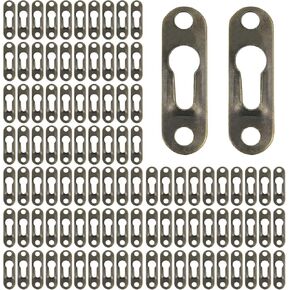 Geesatis 50 pcs Keyhole Hangers Heavy Duty Single Hole Hanging Plates Metal Picture Hanger, with Mounting Screws, 43 x 16 mm, Silver, Flat Surface in Saudi Arabia