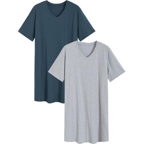 Latuza Men Cotton Nightshirt Lightgown 2 Pack in Saudi Arabia