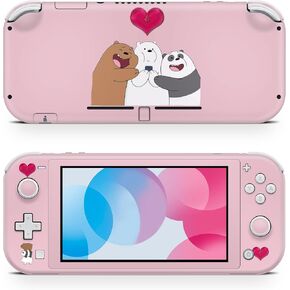 ZOOMHITSKINS Switch Lite Accessories, Compatible for Switch Lite Skin, Lovely Bear Panda Pink Happy Cute Cartoon Anime, 3M Vinyl, Durable & Fit, Easy to Install, Made in The USA in Saudi Arabia