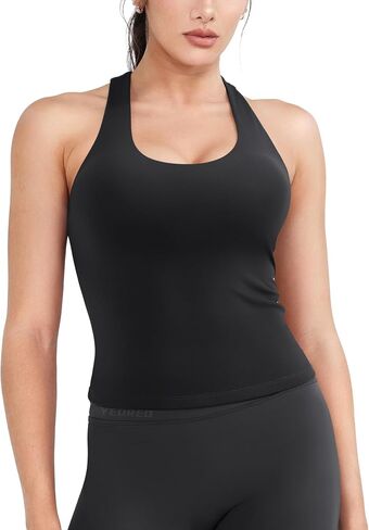 YEOREO Racerback Workout Tank Tops for Women Ackii U Neck Padded Camisole Tops Sleeveless Gym Yoga Shirts in Saudi Arabia