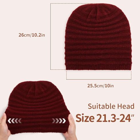 FGZ Women's Wool Blend Knitted Beanie - Ultra Soft, Seamless Slouchy Beanie Hat for Winter in Kuwait