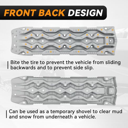 FAHKNS Off-Road Traction Boards with Jack Lift Base: 2 PCS Recovery Tracks for Sand, Mud, Snow, Tire Traction Pads for RV Truck 4X4 SUV Emergency Tire Traction (41", Orange) in Saudi Arabia