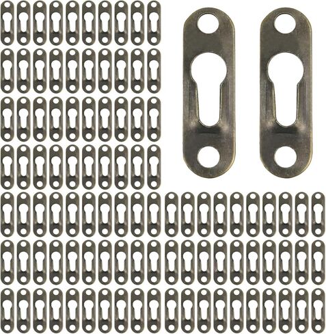 Geesatis 50 PCS Heyeole Hools ثقيلة ثقب ثقب معلق شماعات الصورة المعدنية ، مع مسامير التثبيت ، 43 × 16 مم ، الفضة ، السطح المسطح in Saudi Arabia