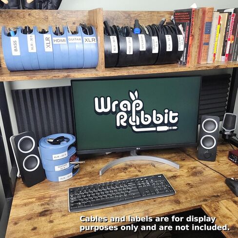 إنسينديون أوديو | Wrap Rabbit: منظم كابلات سريع وخالي من التشابك للموسيقيين ودي جي | تخزين سلكي آمن وسريع للمسرح والاستديو وحقائب المعدات (أسود مخملي، 9 عبوات + حقيبة) in Saudi Arabia