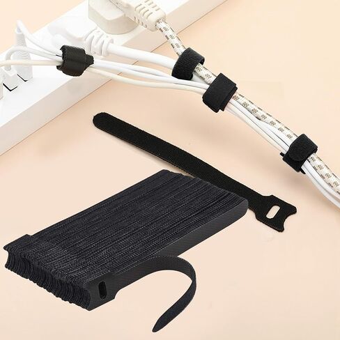 100-Pack T-Type Cable Straps – Reusable Cord Wraps for Cable Organization & Desk Setup in Saudi Arabia