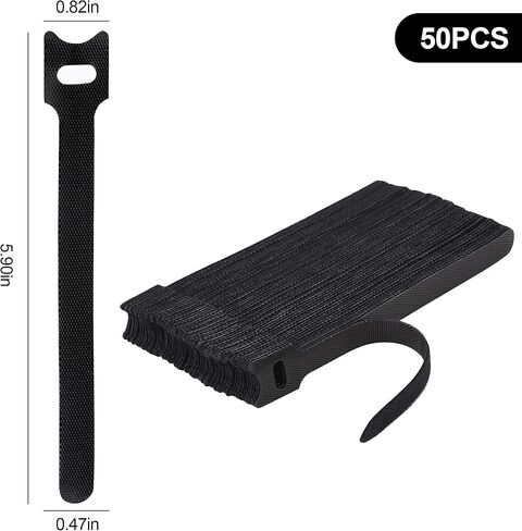 100-Pack T-Type Cable Straps – Reusable Cord Wraps for Cable Organization & Desk Setup in Saudi Arabia
