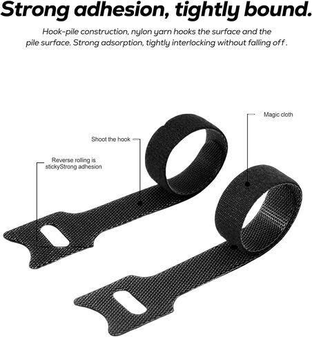 100-Pack T-Type Cable Straps – Reusable Cord Wraps for Cable Organization & Desk Setup in Saudi Arabia