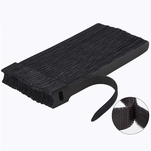 100-Pack T-Type Cable Straps – Reusable Cord Wraps for Cable Organization & Desk Setup in Saudi Arabia