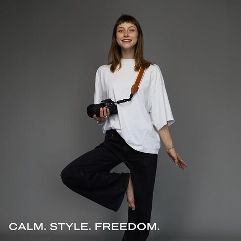 حزام كاميرا جلد كلاسيكي مع إطلاق سريع، قابل للتكوين كحبال، حزام كتف لكاميرا DSLR SLR قابل للتعديل للرقبة للمصورين، كلاسيكي/أسود in Kuwait