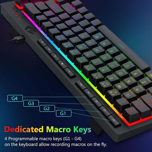 مجموعة لوحة مفاتيح وماوس سلكية للألعاب من Redragon، بإضاءة خلفية RGB، لوحة مفاتيح ماكرو مدمجة 26 مفتاحًا مضادة للظلال بنسبة 60% + ماوس ضوئي قابل للبرمجة بدقة 8000 نقطة في البوصة مع برنامج للكمبيوتر المحمول in Kuwait