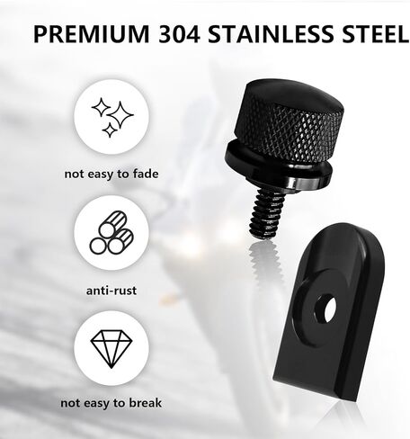 Silvery Chrome for Harley Seat Bolt | Stainless Steel Bolt/Screw with Mounting Knob Cover | Compatible for Harley-Davidson 1996-2024 in Saudi Arabia