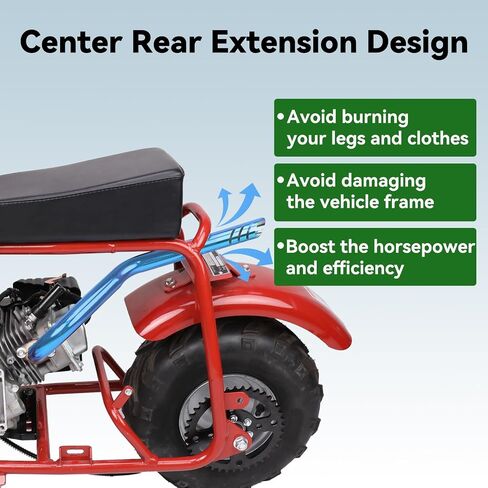 أنبوب عادم الخروج الخلفي المركز الترقيث متوافق مع Predator 79cc 98cc 99cc 3.0hp 154f محرك الدراجة الصغيرة Coleman Ct100u Cc100x Massimo Mb100 F-RP GMB100 Rascal Lite in Kuwait