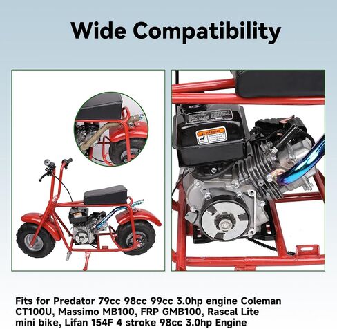 أنبوب عادم الخروج الخلفي المركز الترقيث متوافق مع Predator 79cc 98cc 99cc 3.0hp 154f محرك الدراجة الصغيرة Coleman Ct100u Cc100x Massimo Mb100 F-RP GMB100 Rascal Lite in Kuwait