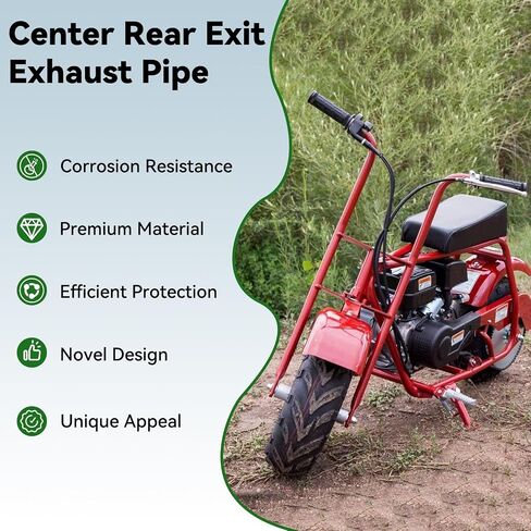 أنبوب عادم الخروج الخلفي المركز الترقيث متوافق مع Predator 79cc 98cc 99cc 3.0hp 154f محرك الدراجة الصغيرة Coleman Ct100u Cc100x Massimo Mb100 F-RP GMB100 Rascal Lite in Kuwait