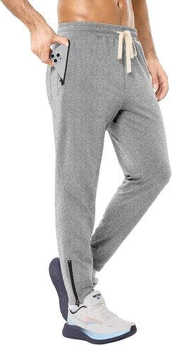 بنطال رياضي رجالي من PLEPAN مزود بجيوب بسحاب ومناسب لتمارين الركض لتدريبات كمال الأجسام في صالة الألعاب الرياضية in Kuwait