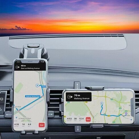 Car Phone Mount, Windshield & Dashboard Phone Holder with Adjustable Long Arm & Strong Suction Cup, Universal Cell Phone Car Mount for All Phones in Saudi Arabia