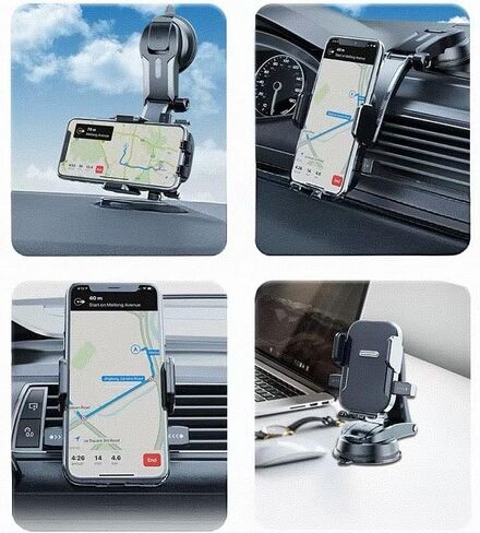 Car Phone Mount, Windshield & Dashboard Phone Holder with Adjustable Long Arm & Strong Suction Cup, Universal Cell Phone Car Mount for All Phones in Saudi Arabia