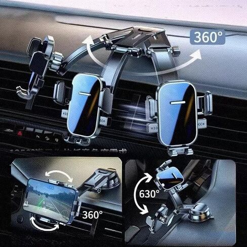 Car Phone Mount, Windshield & Dashboard Phone Holder with Adjustable Long Arm & Strong Suction Cup, Universal Cell Phone Car Mount for All Phones in Saudi Arabia