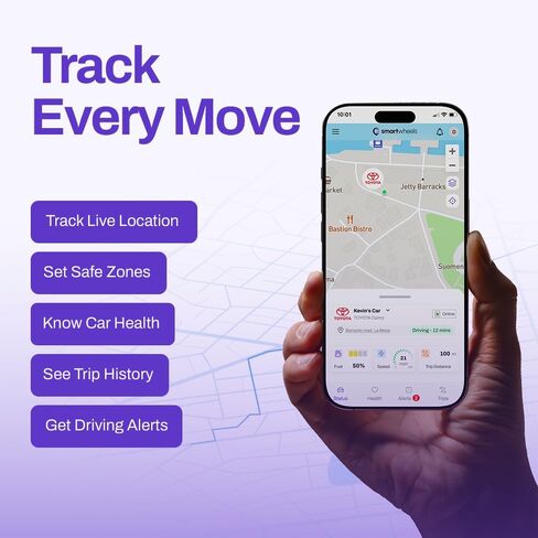 GPS Tracker for Vehicles- Real Time Location Tracking, Route History, Speed & Driving Insights, Geo-Fence, Accident Alerts |Car Tracker for Families & Fleets |Cancel Anytime in Saudi Arabia