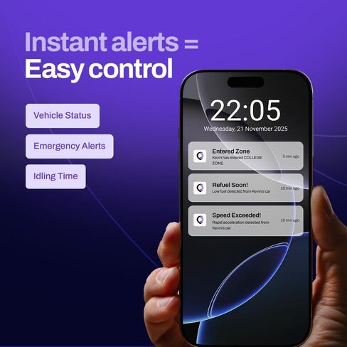 GPS Tracker for Vehicles- Real Time Location Tracking, Route History, Speed & Driving Insights, Geo-Fence, Accident Alerts |Car Tracker for Families & Fleets |Cancel Anytime in Saudi Arabia