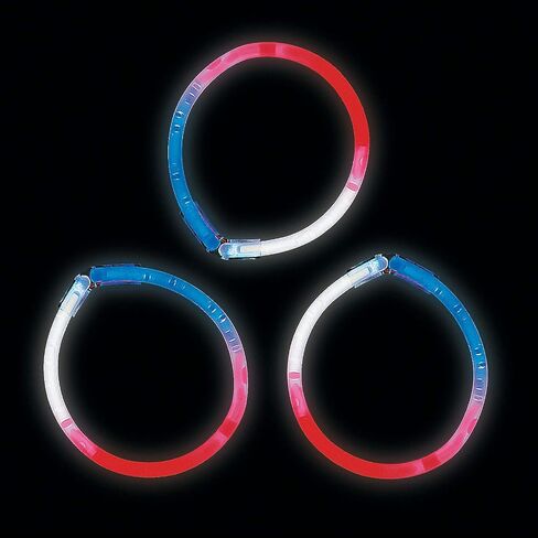 Fun Express Express Red و White Glow Sticks Bracelets - Bulk 50 Pack - Fourth Form Forms Favors and Bandouts in Saudi Arabia