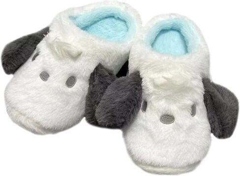 Roffatide Anime Cute Plush Open Back Floor Slippers Indoor Shoes Fuzzy Slippers with Rubber Sole for Women in Saudi Arabia