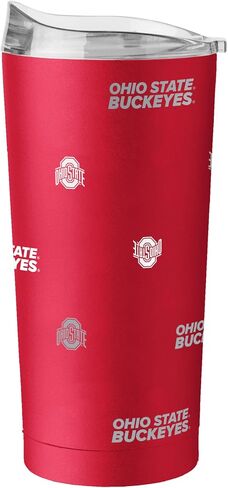 Logo Brands NCAA Wisconsin Badgers 20oz Native Powder Coat Tumbler - Double-Wall Insulated, Non-Slip Base, and High Lip Slider Lid in Kuwait