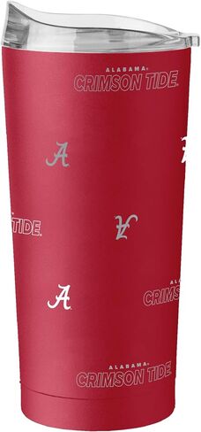 Logo Brands NCAA Wisconsin Badgers 20oz Native Powder Coat Tumbler - Double-Wall Insulated, Non-Slip Base, and High Lip Slider Lid in Kuwait