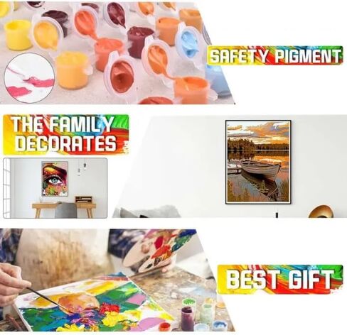 Yomiie Paint by Numbers Kits for Adults, Bunny DIY Canvas Acrylic Paint Kits, Easy Easter Bunny Paint by Numbers for Beginners and Adults, Arts Craft for Home Wall Decor 16x20 inch in Saudi Arabia