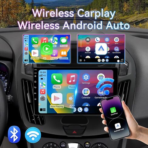 راديو سيارة Android 14 متوافق مع Ford Transit Connect 2014-2018، ستيريو سيارة بشاشة تعمل باللمس مقاس 9 بوصة مع Carplay لاسلكي Android Auto، مستقبل الوسائط المتعددة مع GPS Bluetooth وكاميرا احتياطية in Kuwait