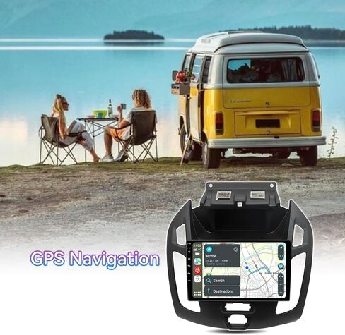 راديو سيارة Android 14 متوافق مع Ford Transit Connect 2014-2018، ستيريو سيارة بشاشة تعمل باللمس مقاس 9 بوصة مع Carplay لاسلكي Android Auto، مستقبل الوسائط المتعددة مع GPS Bluetooth وكاميرا احتياطية in Kuwait