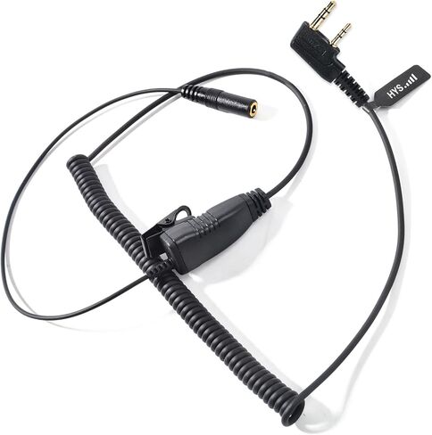 HYS HT Push-to-Talk (PTT) Cable UV5r 2pin Headset with 3.5mm Audio Adapter -Earpiece with PTT Button for Kenwood K1 & Baofeng UV-5R BF-F8HP GM-21 Quangsheng UV-K5 UV-K6 Two Way Radio in Saudi Arabia