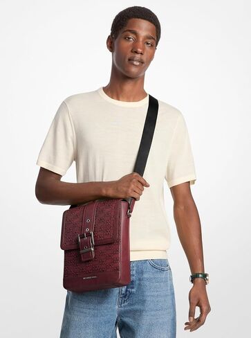 Michael Kors Colby Crossbody Map Bag, Brushed Gold-Tone Hardware/Chocolate in Saudi Arabia